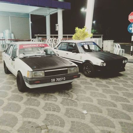 My Charmant and Kuching's DK KE70 after a hard evening of drifting show.